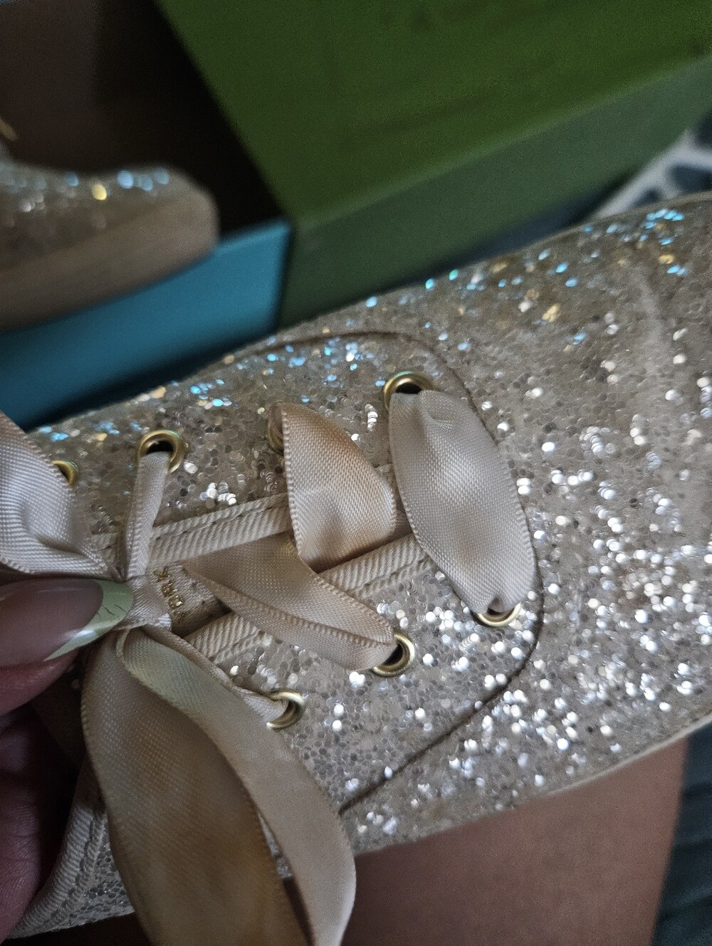 Kate Spade Glitter Cream Keds - Picture 7 of 8